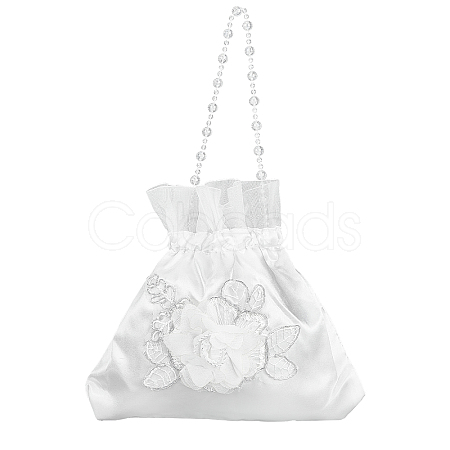 CRASPIRE Bridal Wedding Small Purse Silk pouch ABAG-WH0032-23-1