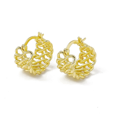 Brass Hoop Earrings for Women EJEW-M213-45G-1