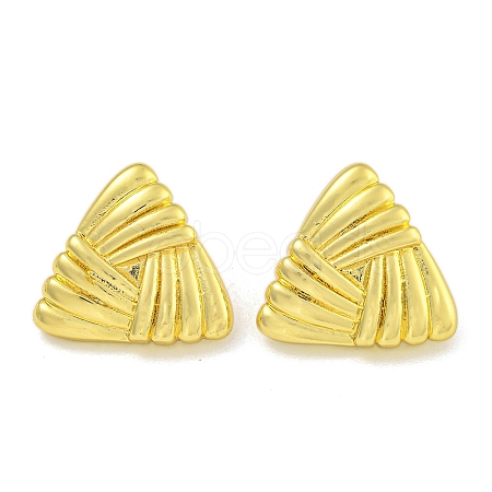 Rack Plating Triangle Brass Stud Earrings EJEW-I313-01G-1