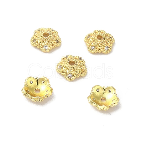 Rack Plating Brass Beads Caps KK-B088-04A-G-1