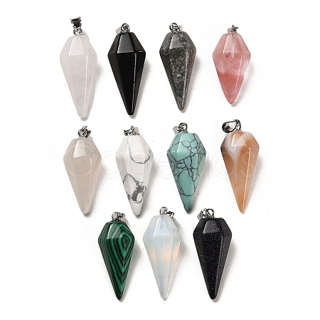 Natural & Synthetic Mixed Gemstone Pendants G-M424-08P-1