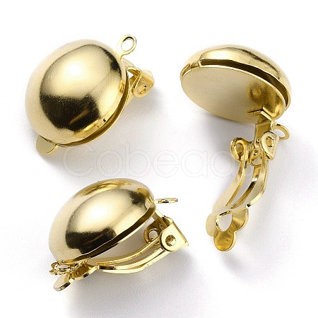 Brass Clip-on Earring Findings KK-O131-03G-C-1