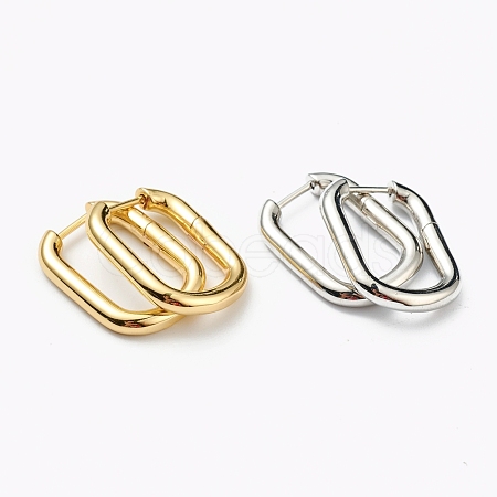 Brass Huggie Hoop Earrings EJEW-L234-027A-1