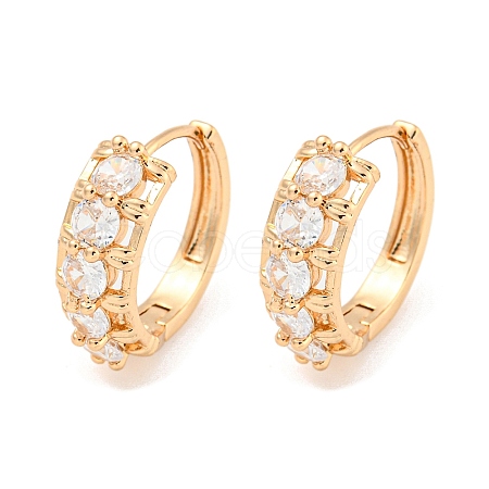 Brass Micro Pave Cubic Zirconia Hoop Earrings EJEW-A107-11C-KCG-1