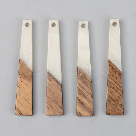 Opaque Resin & Walnut Wood Pendants RESI-S389-043A-C04-1