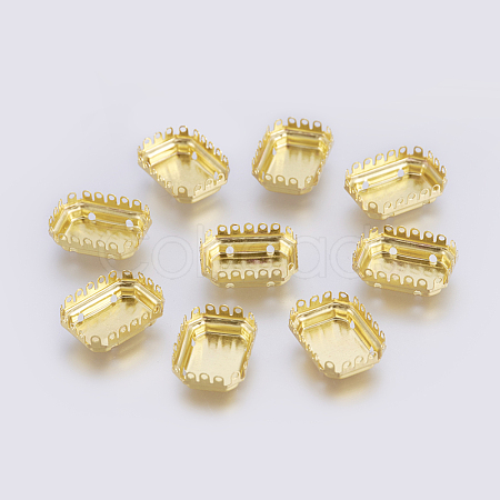 Rectangle Brass Sew on Prong Settings KK-E727-05G-13x18mm-1