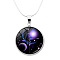 Glass Constellation Pendant Necklace with Brass Snake Chains, Libra, 16.54 inch(42cm)