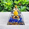 Orgonite Pyramid Resin Energy Generators, Natural Lapis Lazuli Chips Inside for Home Office Desk Decoration, 60mm