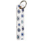 PU Leather Rectangle with Evil Eye Keychain, with Metal Key Ring, Royal Blue, 140x26mm