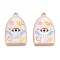 Printed Rack Plating Alloy Enamel Pendants, Golden, Arch with Evil Eye Charm, Palm, 28.5x18x3.5~4mm, Hole: 1.5mm