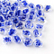 Handmade Luminous Lampwork Beads, Heart, Blue, 15~16x15~16x9~10mm, Hole: 1~2mm