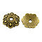 Tibetan Style Alloy Flower Bead Caps, 6-Petal, Cadmium Free & Nickel Free & Lead Free, Antique Bronze, 14x13x3mm, Hole: 2mm