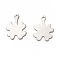 Non-Tarnish 201 Stainless Steel Pendants, Laser Cut, Clover, Stainless Steel Color, 20x15.5x1mm, Hole: 1.4mm