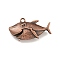 Tibetan Style Alloy Pendants, Shark, Cadmium Free & Lead Free, Red Copper, 27x47x11mm, Hole: 3.5mm