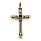 Ion Plating(IP) Tibetan Style 304 Stainless Steel Pendants, Cross, Antique Golden, 54x29x6.2mm, Hole: 5~6.5mm