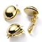 Brass Clip-on Earring Findings, Real 24K Gold Plated, 19.5x13x14mm, Hole: 1.8mm