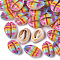 Printed Natural Cowrie Shell Beads, No Hole/Undrilled, Rainbow Style, Colorful, 18~21x12~15x7mm