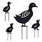 Iron Garden Stakes, Garden Decoration, Duck, Black, 144~308x67~175x1~2.5mm, 4pcs/set