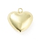 Rack Plating Brass Pendants, Long-Lasting Plated, Lead Free & Cadmium Free, Heart, Real 18K Gold Plated, 26x25.5x12mm, Hole: 3mm