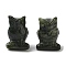 Natural Southern Jade Carved Figurines, for Home Office Desktop Decoration, Owl, 15.5~18.5x13~15x22~24mm