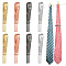 Unicraftale 8Pcs 4 Colors Brass Collar Tie Clips for Men, Rectangle, Mixed Color, 43x5x6mm, Hole: 2.5mm, 2pcs/color