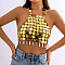 Plastic Sequin Body Chain for Women, Sexy Beach Bikini Circular Dress, Gold, 830mm