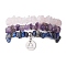 3Pcs 3 Styles Natural Rose Quartz & Amethyst & Lapis Lazuli Chips Stretch Bracelets Sets, Stackbale Bracelets with 304 Stainless Steel Charms, Libra, Inner Diameter: 2-1/8 inch(5.5cm), 1Pc/style