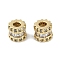 Brass Micro Pave Cubic Zirconia Beads, Column, Real 18K Gold Plated, 6x5.5mm, Hole: 3mm