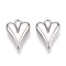 Rack Plating Alloy Pendants, Heart, Platinum, 15x11.5x4mm, Hole: 1.8mm