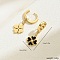 Elegant Stainless Steel Acrylic Clover Hoop Earrings for Women Daily Wear, Golden, 33x13mm