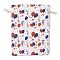 Christmas Theme Cloth Printed Storage Bags, Drawstring Bags, Rectangle, White, 18x13x0.4cm