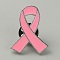 Breast Cancer Awareness Pink Ribbon Enamel Pin, Platinum Alloy Badge for Backpack Clothes, Hot Pink, 25.5x20.5x1.5mm