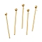 Brass Ball Head Pins, Lead Free & Cadmium Free, Real 24K Gold Plated, 15x0.6mm, Head: 1.5mm