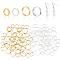 SUPERFINDINGS 60Pcs 4 Style Brass Beads Frames, Long-Lasting Plated, Round Ring & Hexagon, Mixed Color, 8~12x2~3mm, Hole: 1~1.2mm