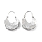 Non-Tarnish 304 Stainless Steel Hoop Earrings, Bag Shape, Stainless Steel Color, 36x6.5mm