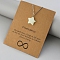 Synthetic Luminous Stone Pendant Necklaces, Alloy Chain Necklaces for Women, Platinum, Star, 16.93~19.69 inch(43~50cm)