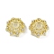 Brass Micro Pave Cubic Zirconia Beads Caps, Flower, Real 14K Gold Plated, 12x11x5.5mm, Hole: 2mm