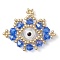 Handmade Glass Seed Beads, Loom Pattern, Eye Pendants, Royal Blue, 23x30x5mm, Hole: 1.2mm