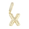 Brass Micro Pave Clear Cubic Zirconia Pendants, Long-Lasting Plated, letters, Letter X, 19x14.5x4.5mm, Hole: 8.5x5.5mm