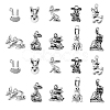 100Pcs 10 Style Tibetan Style Alloy Bunny Pendants TIBEP-CJ0001-72-1