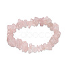 Natural Rose Quartz Chips Stretch Bracelets BJEW-BB16534-N-1