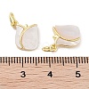 Brass Pave Natural Shell Rose Flower Charms with Jump Rings KK-C051-23G-3