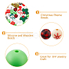 HOBBIESAY 43Pcs 17 Style Christmas Theme Silicone Beads and Wooden Beads SIL-HY0001-24-4