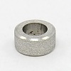 Stainless Steel Large Hole Column Textured Beads STAS-G037-13-1