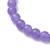 Round Natural Dyed Malaysia Jade Beaded Stretch Bracelets BJEW-JB10670-5