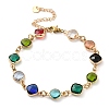 Colorful Glass Link Chain Bracelets BJEW-B075-02-1