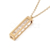 Clear Cubic Zirconia Beaded Rectangle Pendant with 304 Stainless Steel Cable Chains for Women NJEW-P262-05G-3