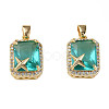 Brass Inlaid Cubic Zirconia Charms KK-N233-248C-2