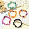 Dyed & Heated Nuggets Natural Agate Bead Stretch Bracelets for Women BJEW-JB09484-2