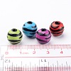 Mixed Color Zebra Striped Style Chunky Bubblegum Acrylic Round Solid Beads for Necklace Jewelry X-SACR-C020-53-4